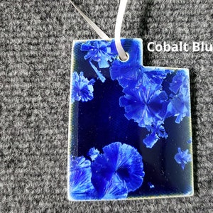 Ceramic State Ornament, Washington, Oregon, California, Idaho, Nevada, Utah, Arizona Cobalt Blue