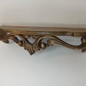 Wall Shelf, Antique shelf, Vintage shelf, Wood shelf, Handmade wood carving wall shelf, Ancient Shelf for photos, figurines, Christmas gifts