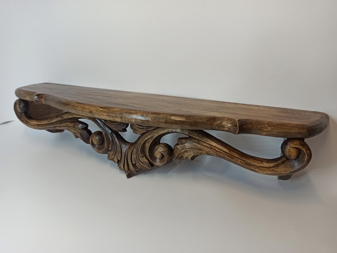 Shelf, Carved Wooden Shelf, Vintage Wall Shelf, Antique Shelf, Wall