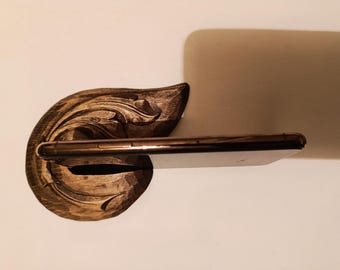 Hand Carved Wooden Phone Stand, Desk Cellphone Holder