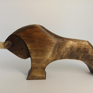 Bull statuette 3.4&quot;, Wooden bull, Sculpture art, Wood sculpture, Bull figurine, Wood carving, Personalized gifts, Sculpture art, Handmade