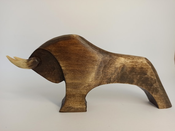 Powerfull Mexico Bull Wooden おうし ブル 牡牛 木製の雄牛の像 Bull VivaMexico.com – Carving Wood Alebrije Oaxacan - 工芸品
