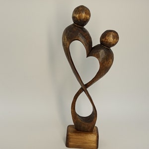 Liefde sculptuur 8,3, houten sculptuur, beeldhouwkunst, houtsnijwerk, sculptuur van hout, Valentijnsdag geschenk, houten beeldje, gepersonaliseerde geschenken afbeelding 6