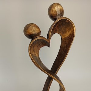 Liefde sculptuur 8,3, houten sculptuur, beeldhouwkunst, houtsnijwerk, sculptuur van hout, Valentijnsdag geschenk, houten beeldje, gepersonaliseerde geschenken afbeelding 7