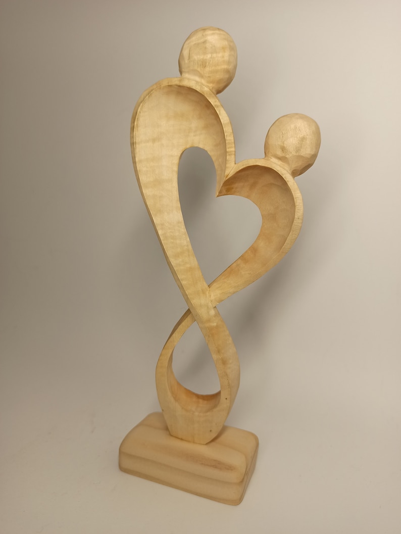 Liefde sculptuur 8,3, houten sculptuur, beeldhouwkunst, houtsnijwerk, sculptuur van hout, Valentijnsdag geschenk, houten beeldje, gepersonaliseerde geschenken Light brown