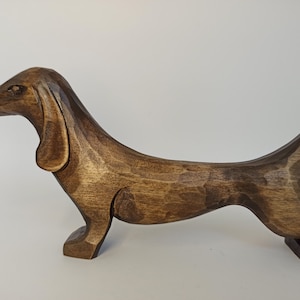 Dog figurine 4&quot;, Dog sculpture art, Wood carving, Handmade, Dog figurine, Wooden dachshund, Dog sculpture art, Personalized gifts
