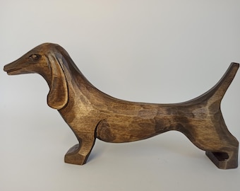 Dog figurine 4", Dog sculpture art, Wood carving, Handmade, Dog figurine, Wooden dachshund, Dog sculpture art, Personalized gifts