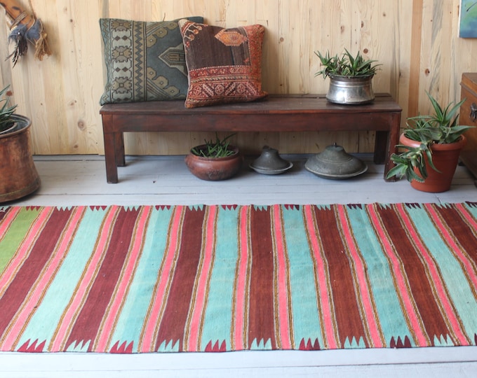 Vintage Stripped High Quality Kilim, Bohemian Large Area Kilim Rug