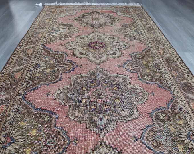 4'9"x12'5" ft  Vintage OUSHAK Runner Rug, Distressed Runner Rug, Turkish Wide  Runner  Rug