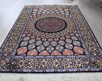 Silk Medallion Rug , 3'3''x5' Handwoven Silk Rug / B-1938