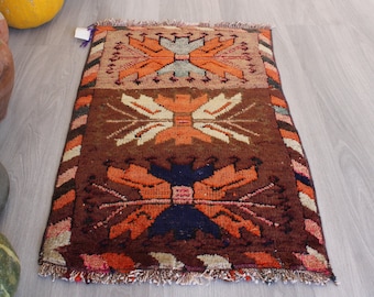 Kars Rug  Handwoven Door Mat, Ethnic Rug Door Mat , Small Ethnic Rug, Bohemian Door Mat / B-1497 / 1'7'x2'6"