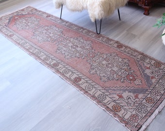 3'x9'7" ft  Vintage Rug Runner, Ethnic Rug Runner, Anatolian Rug Runner, Turkish Rug Runner, Vintage Hallway Carpet