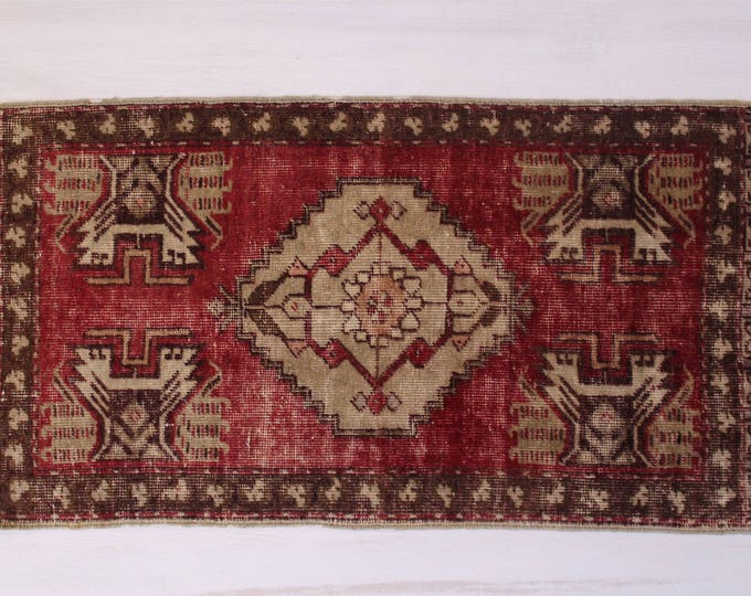 1'5'X3' Vintage Handwoven Rug Door Mat, Ethnic Wool rug door mat,Bohemian Rug Door Mat, Home decoration,Small kilim