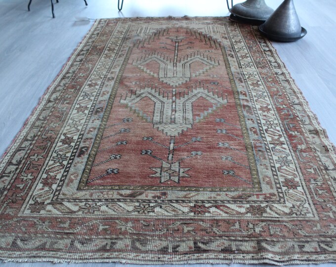 3'5"x5'9" ft  Vintage Anatolian Rug, Ethnic Turkish Rug, Bohemian Rug, Vintage Handwoven Rug, Turkish Area Rug,