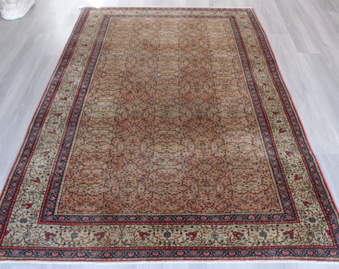 Vintage Oushak Rug, Classic Design Wool Rug, High Quality Low Piled  rug, Vintage Area Rug