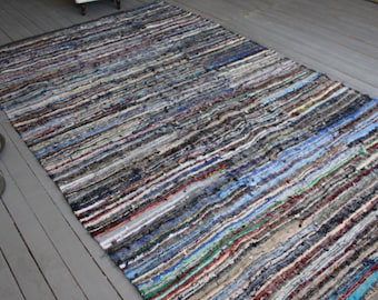 6'1"x10'3" ft  RAG RUG, Vintage Ethnic Rag Rug, Bohemian Rag Rug, Turkish CHAPUT Kilim, Traditional Rag Rug