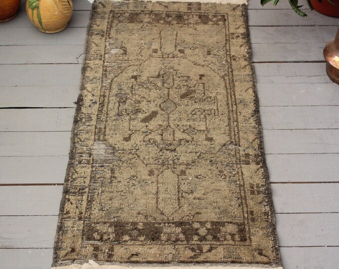 1'7"x3'4" Vintage Anatolian Handwoven Small Rug,Ethnic Tribal Door Mat,Interiors