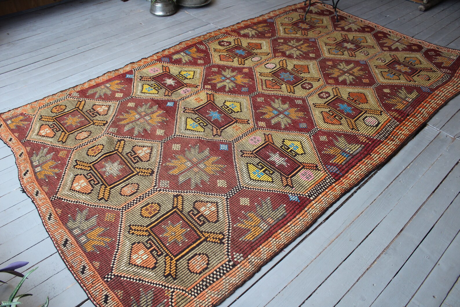5'8x10'2 Ft Vintage Ethnic Kilim Runner Etsy