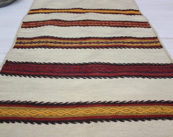 2'1"x 3'8" KILIM SACK ,Ethnic Bohemian Vintage Turkish Kilim Sack,Handwoven Wool Kilim Floor Pillow