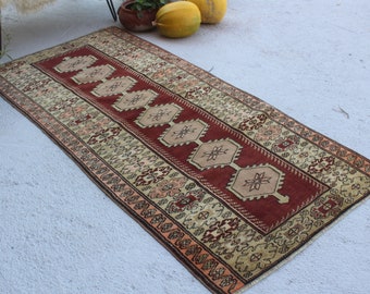 3'x6'5" ft  Vintage Rug, Vintage MILAS Rug, Ethnic Brown Rug, Bohemian Rug, Ethnic Anatolian Rug, Brown Area Rug, Vintage Turkish Rug