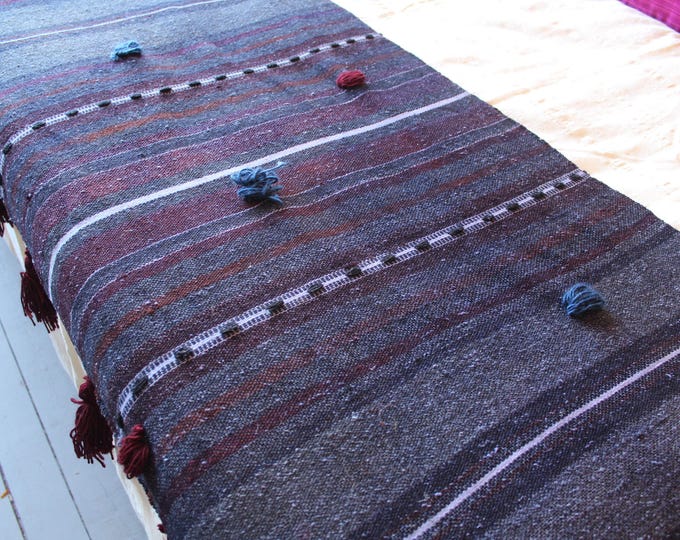 Bohemian Style Handwoven Wool Throw,Ethnic and Tribal Decorative Throw