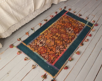 2'2"x3'8" ft  PATCHWORK Kilim, Ethnic Kilim, Bohemian Kilim, Vintage Kilim, Turkish Anatolian Patchwork Kilim,
