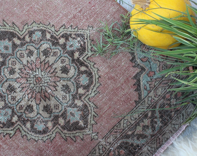 3'x12'7" ft   RUNNER , Vintage Rug Runner, Ethnic Rug Runner, Low Piled Anatolian Runner, Vintage Turkish Runner,Distressed Rug Runner