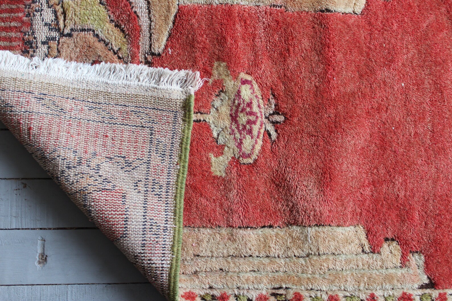 Vintage Red Rug With Chandelier Turkish Handwoven Wool Small Etsy