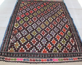 2'2"x3'7" Vintage KILIM SACK, Ethnic Bohemian Tribal,Nomadic Handwoven Wool Kilim Sack Kilim  Sack,Kilim Floor Pillow, Kilim pouf