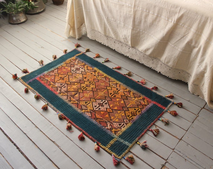 2'2"x3'8" ft  PATCHWORK Kilim, Ethnic Kilim, Bohemian Kilim, Vintage Kilim, Turkish Anatolian Patchwork Kilim,