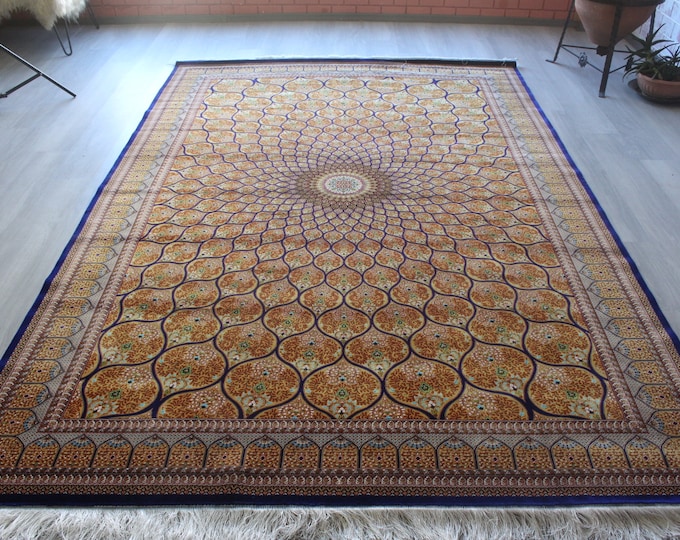 7'x10' Silk Rug , Bamboo Silk Rug, Large Silk Rug, Silk Cinnamon Area Rug / B- 1762 /  6'6"x9'7"