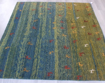 Ethnic Green Rug, Bohemian Green Rug, Handwoven Wool Rug, Nursery, Entry , Bedroom, Living room  Rug
