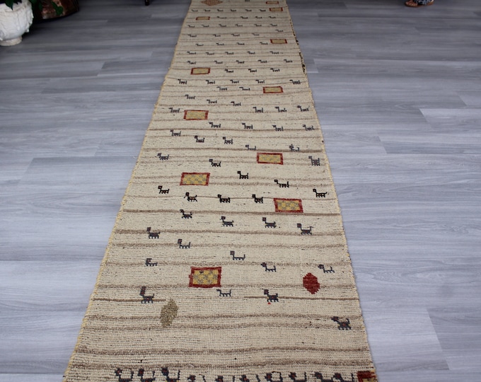 RUNNER , 2'4"x11'6" ft  Vintage Rug Runner, Beige Rug Runner, Modern Rug Runner, Anatolian Rug Runner, Beige Turkish Rug Runner