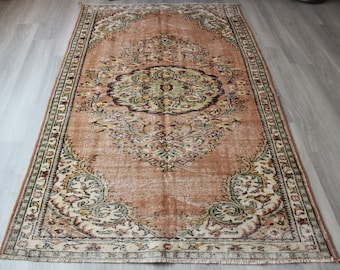 Vintage Rug, Vintage Oushak Rug, Large Turkish Rug, Large Area rug, Handwoven Wool Rug, Large Oushak Rug / C-4056