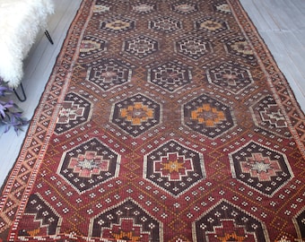 6'x11' ft   Vintage Ethnic Kilim, Mut JIJIM Kilim, Bohemian Kilim, Turkish Anatolian Kilim, Geometric Design Kilim