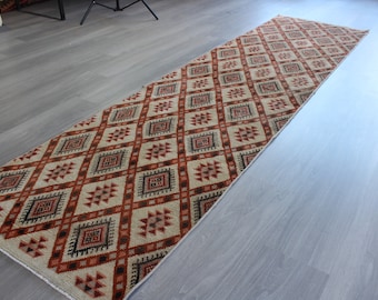 2'5"x9'4"  RUNNER,Retro Rug Runner, Vintage Rug Runner, Anatolian Rug Runner, Oushak Rug Runner,Ethnic Rug Runner, Bohemian Rug Runner