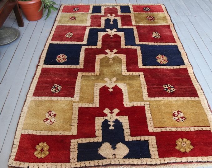 Vintage Turkish Handwoven Wool Rug,Area Rug Floor Rug Living room bedroom rug