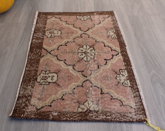 Vintage Door Mat, Ethnic Door Mat, Handwoven Door Mat, Bohemian Door Mat, Ethnic Small Rug / B-1475 / 1.5"X2'6"