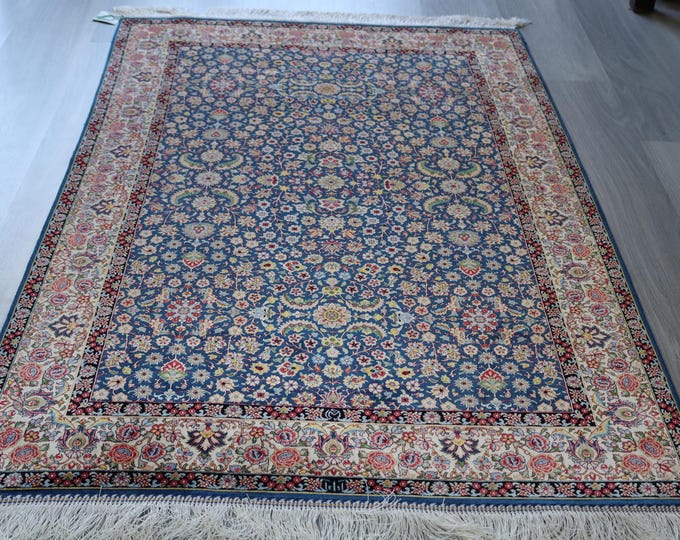 Floral Design Silk Rug, Small Silk Rug, Decorative Silk Rug / B-2024 / 3'2''x5'