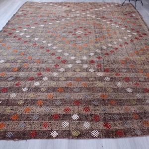 7&#39;5 &quot;x 10&#39;6&quot; ft Vintage Kelim Teppich, große Fläche Kelim, große anatolische Kelim, große gestreifte Kelim, Vintage türkischen Kelim, große ethnische Kelim