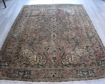 8'x11'  Large Vintage Rug, Large Oushak Rug , Classic Medallion Rug, Large TradItional Turkish Rug / B-1700 / 8'x10'8"