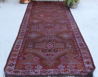 4'2"x10'4" ft  Vintage  Rug  Runner, Ethnic Rug  Runner, Bohemian Rug Runner,  Runner Rug, Turkish Runner, Anatolian Runner