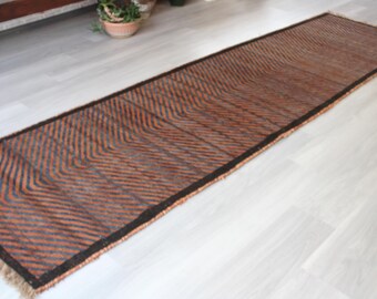 Modern Rug Runner, Bohemian Rug Runner / B-1884 /  2'9''x10'8''