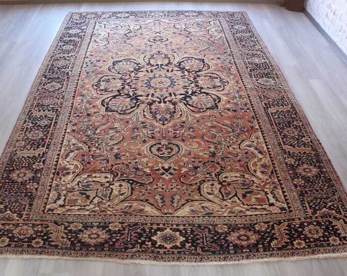 8'X12' Rugs, Large Vintage Rug, Traditional, Handwoven Medallion Rug / C-5143 / 8'2"x11'7"