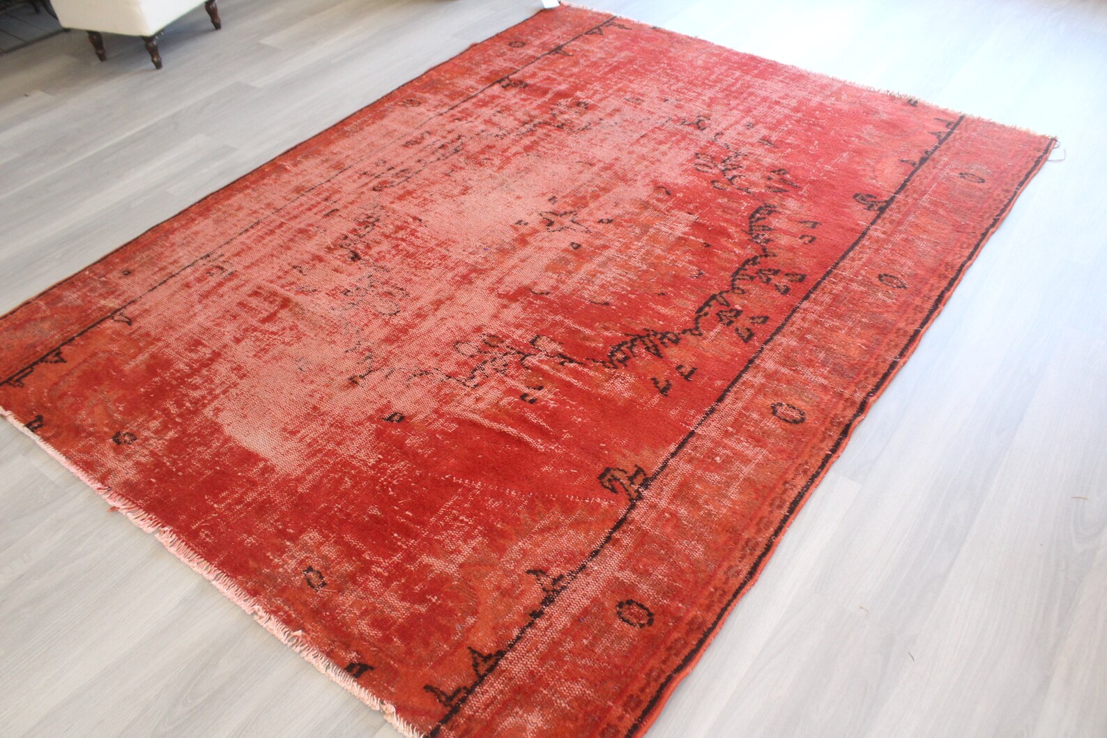 Vintage Area Rug Ethnic Red Rug Vintage Rug Bohemian Red Etsy