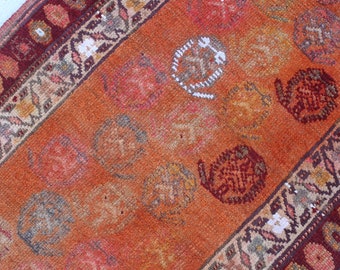 3'3"x13'5" ft  RUNNER Vintage Oushak Rug Runner, Turkish Rug Runner, Ethnic Rug Runner, Anatolian Rug Runner, Hallway Carpet