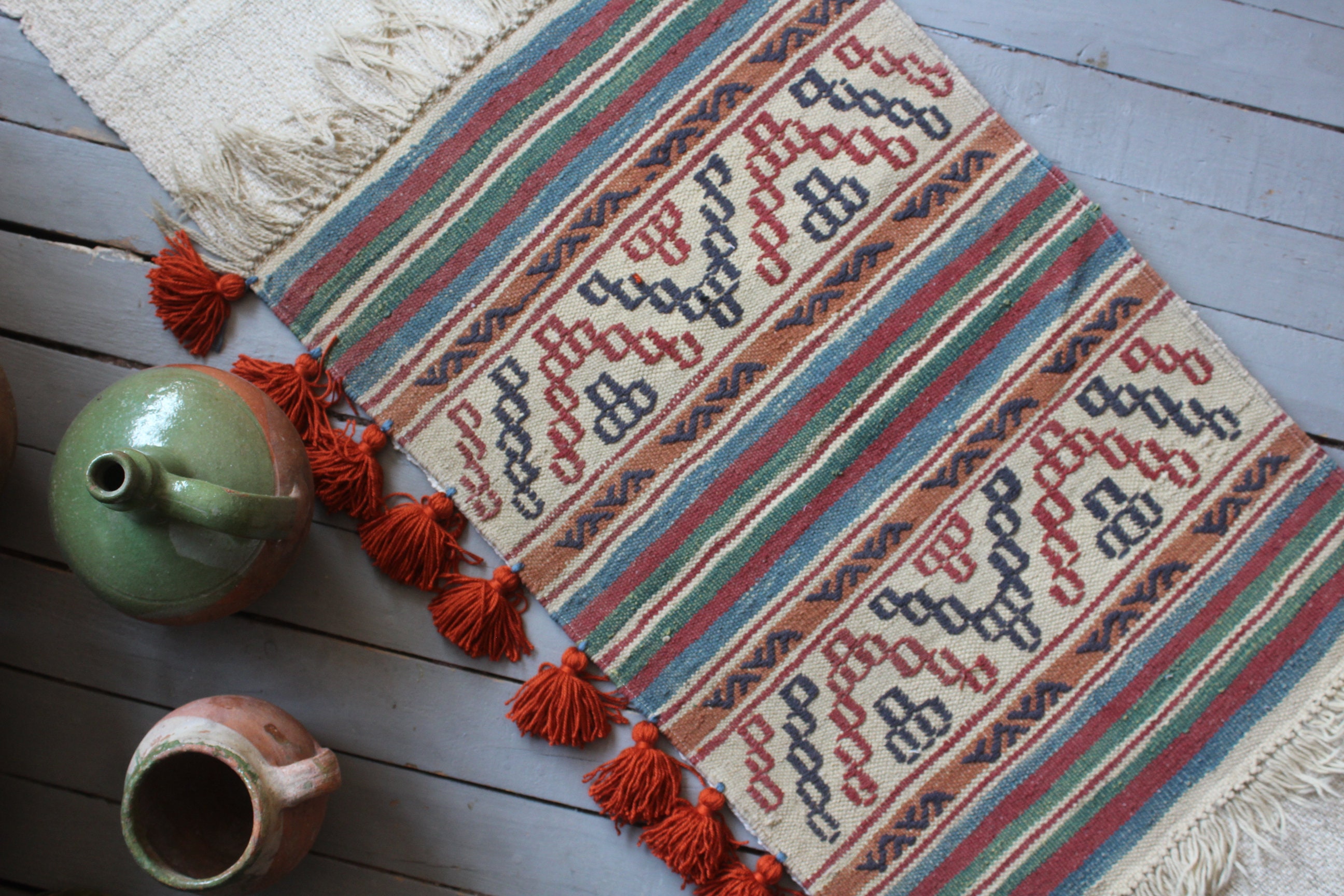 24x95 inch Ethnic KILIM Throw, Decorative Throw, Bohemian Throw