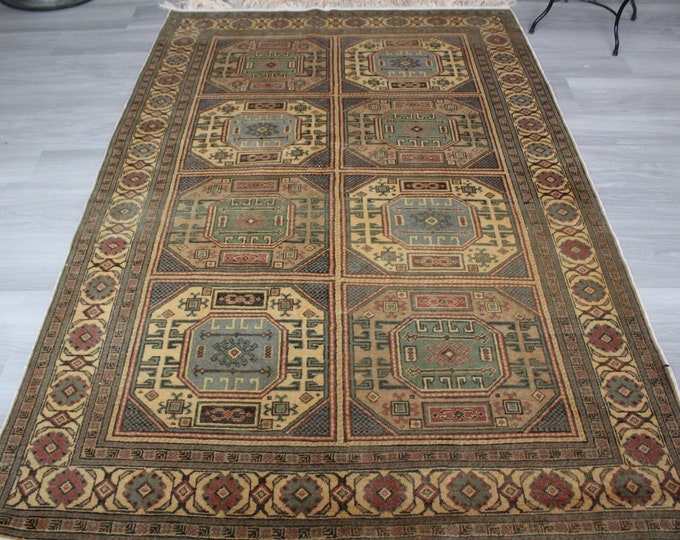 4'8x7' ft   Vintage Oushak Rug, Ethnic  Rug, Special Anatolian Rug, Bohemian Rug, Decorative Rug, Vintage Turkish Rug