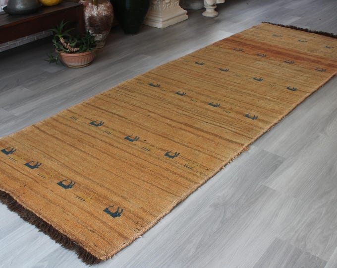 Scandinavian Style Rug Runner, Bohemian Rug Runner / B-1880 / 3'3''x10'