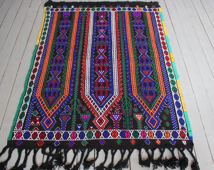 3'6"x4'7" ft  Vintage Bohemian Ethnic Kilim Rug, Handwoven Wool Kilim Rug, Vintage kilim Rug,Turkish Kilim, Anatolian Kilim Rug